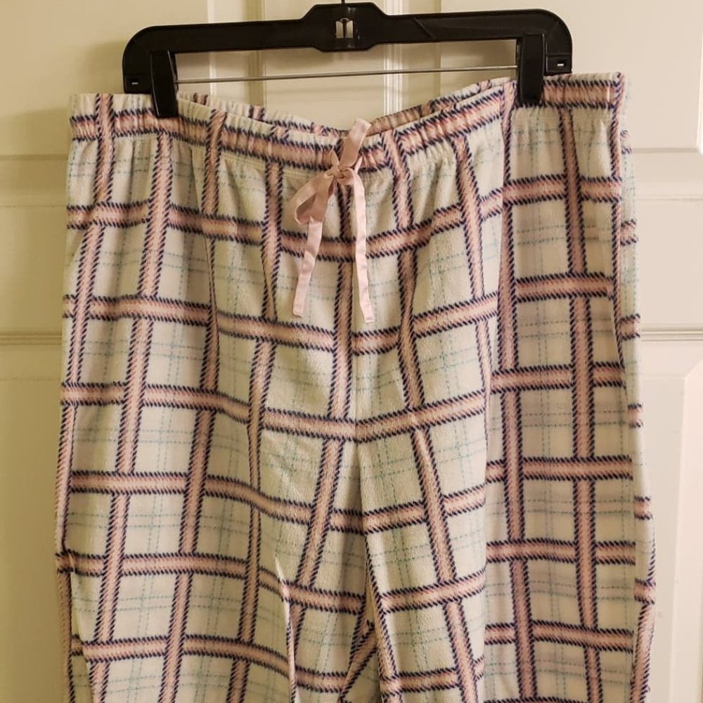 Liz Claiborne Plaid Fleece Pajama Pants, Size XXL